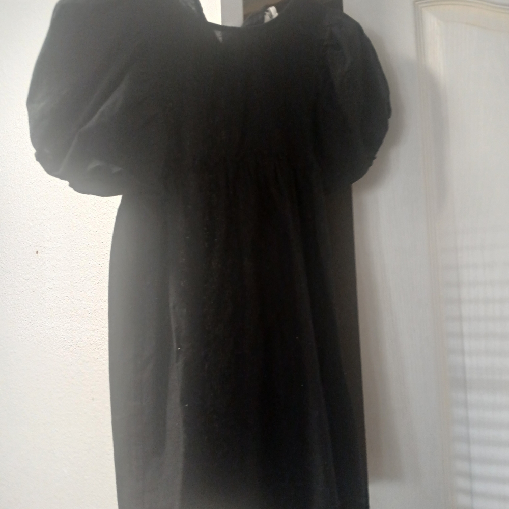 Elegant Black Puff Sleeve Dress